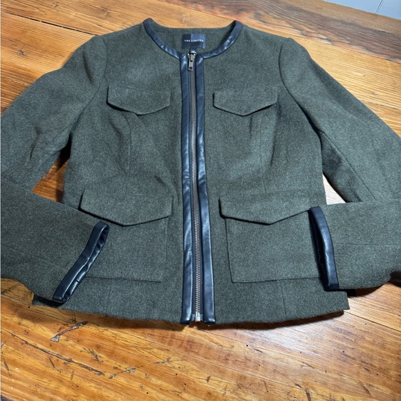 The Limited Women’s Wool Blend Military Utilitarian Army Green Blazer Jacket XS - Picture 2 of 15